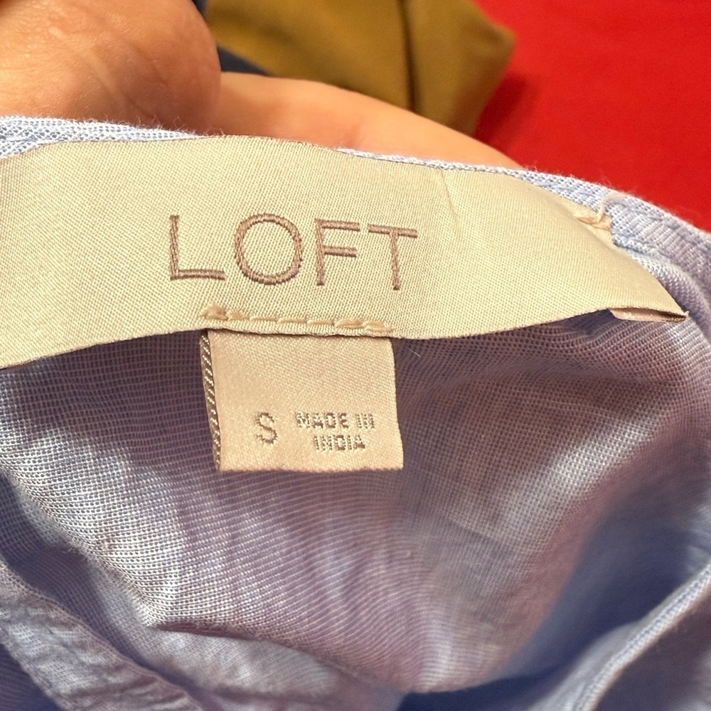 LOFT Light Blue women's flared sleeve blouse Size. S - Picture 4 of 5